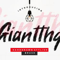 giantthy handdrawn stylish brush trending fonts - digital font