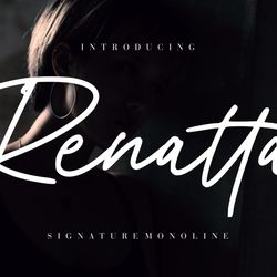 Renatta Signature Monoline Trending Fonts - Digital Font