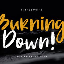 Burning Down Brush Trending Fonts - Digital Font