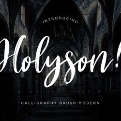 holyson calligraphy brush trending fonts - digital font