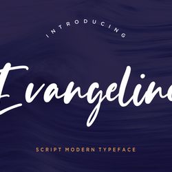 evangeline modern script trending fonts - digital font
