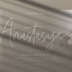 Anastasya Monoline Script Trending Fonts - Digital Font