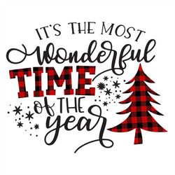 its the most wonderful time of the year svg, christmas svg, plaid pinetree svg, time svg, snow svg, star svg, christmas