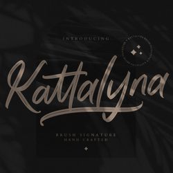 kattalyna brush signature trending fonts - digital font