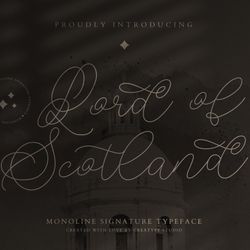 Lord of Scotland Monoline Signature Trending Fonts - Digital Font