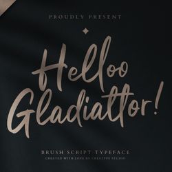 helloo gladiattor brush script trending fonts - digital font