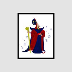 Aladdin Jafar Disney Art Print Digital Files decor nursery room watercolor