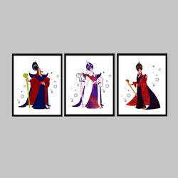 Aladdin Jafar set Disney Art Print Digital Files decor nursery room watercolor
