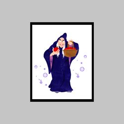Evil Queen Snow White and the Seven Dwarfs Disney Art Print Digital Files decor nursery room watercolor