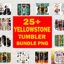 25 yellowstone tumbler bundle png , yellowstone tumbler sublimation tumbler