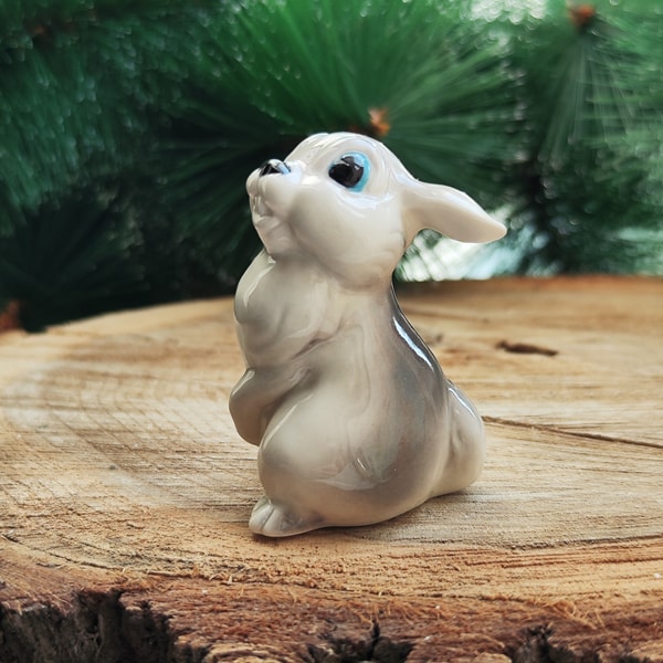 figurine Rabbit, Hare porcelain, statuette, rabbit statue - Inspire Uplift