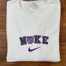 Nike Sacramento Kings Embroidered Unisex Shirt, Kings NBA T Shirt, Basketball, NBA Embroidery Hoodie, NBA Sweatshirt