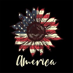 americaa vintage sunflower svg, independence day svg, 4th of july svg, sunflower svg, patriotic svg, america flag, indep