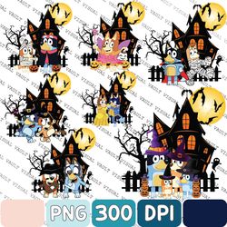 Halloween Family Matching Png, Halloween Blue Dog Family Bundle Png, Sublimation, Halloween Dog Cartoon Png, Blue Dog Be