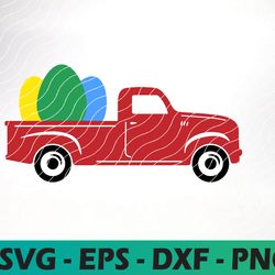 easter egg truck svg, vintage easter truck svg, easter cut files, happy easter svg, old easter truck svg, egg hunt svg