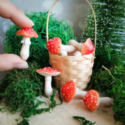 Mushrooms amanita muscaria - terrarium fairy garden mushroom