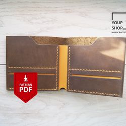 Leather simple bifold wallet pattern PDF