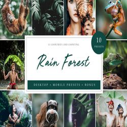 10 x Rain Forest Lightroom Presets | Green Mobile & Desktop Presets