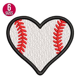 Baseball Heart embroidery design, Machine embroidery design, Instant Download