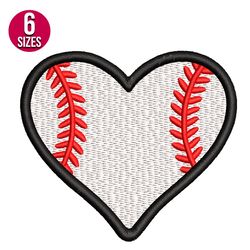 baseball heart embroidery design, machine embroidery design, instant download