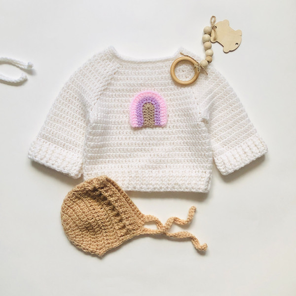crochet sweater and beanie