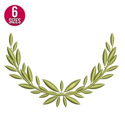olive wreath embroidery design, machine embroidery pattern, instant download