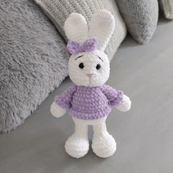 Easter Bunny stuffed animals dolls, plush toys for baskets, crochet rabbit, soft toy