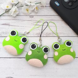 Frog plush keychain, Kawaii phone charm, Purse charm, Bag charm, Planner charms, Teenage girl gifts, Cute gifts for girl