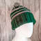 Slytherin pompom hat handknit women hat Slytherin hat Warm hats Winter hat Griffindor hat Women hats