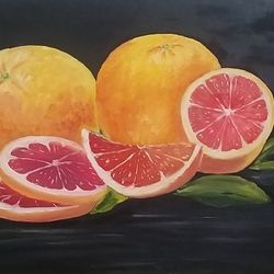 painting with oranges original art oil painting still life fruit oil painting as a gift