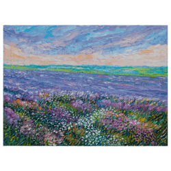 Wildflower Painting Meadow Original Art Landscape Painting Oil on Canvas 20"x28" by KseniaDeArtGallery