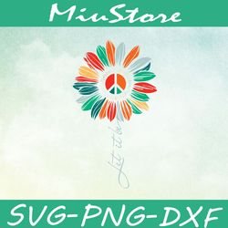 let it be sunflower color svg, hippie sunflower svg,png,dxf,cricut