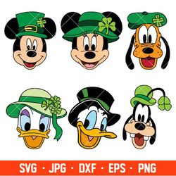 St. Patrick Mickey & Friends Bundle Svg, Lucky Svg, St. Patricks Day Svg, Disney Svg, Cricut, Silhouette Vector Cut File