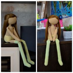 Crochet body doll amigurumi pattern, basic body doll with long legs Eng Fr PDF