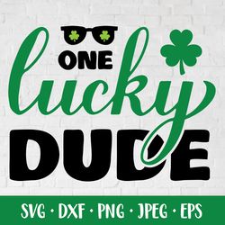 One lucky dude SVG. Funny Saint Patricks Day quote