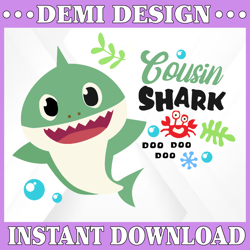 Cousin Shark Boy SVG, Cricut Cut files, Shark Family doo doo doo Vector EPS, Silhouette DXF, Design for tsvg , clothes