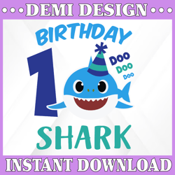 Shark 1st Birthday Svg, Boy Birthday Shark Svg Dxf Eps, Boy First Birthday Clipart, One Year Old, Baby, Shark, 1st Birth