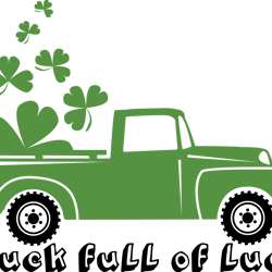 truck full of luck svg, st patrick's day svg, shamrock svg, st patricks svg, lucky svg file cut digital download