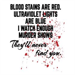 blood stains are red ultraviolet lights are blue svg