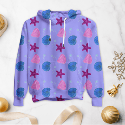 sea starfish and shell digital pattern