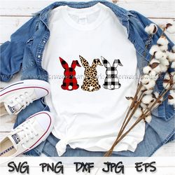 buffalo plaid cheetah easter bunny, easter bunny svg, easter shirt for woman, easter shirt svg, easter family svg cricut