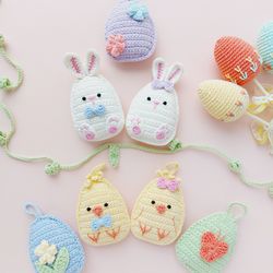 Easter Decoration Crochet Pattern, Crochet Easter Garland Pattern, Easter Bunnies Crochet Pattern