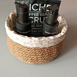 round bathroom basket cosmetics holder makeup organizer
