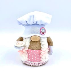 Scandinavian kitchen gnome, Gnome cook, Chef gnome, Shelf decor, Mother's day gift, Leprechaun for dad, Birthday gnome