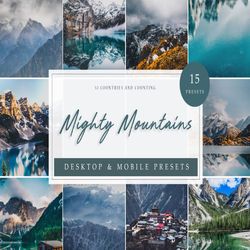 15 x mighty mountain lightroom presets | switzerland mobile & desktop presets
