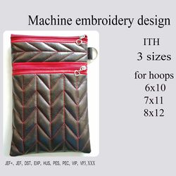 in the hoop bag  machine embroidery design ith projects for hoops 6x10 7x11 8x12
