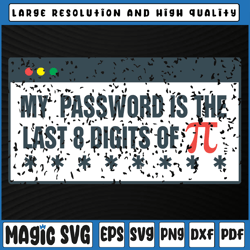 my password is the last 8 digits of pi day svg, pi design, pi day svg, digital download