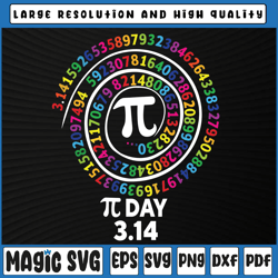 pi day spiral color svg, numbers 3.14 svg png, happy pi day svg teacher svg, pi symbol svg, pi day svg, digital download