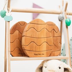 Easter Egg Stacker, Neutral Montessori Toys, Baby Easter Gift, Motor Skill Toys, Child Easter Basket, Kids Room Decor