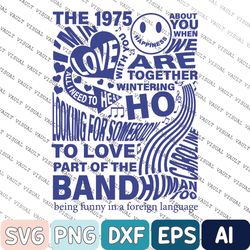 the 1975 svg, album tracklist being funny in a foreign language svg